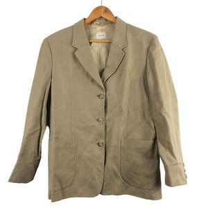 United Colors of Benetton VTG Women's 44 (US 8) Brown Linen Blend Blazer Jacket